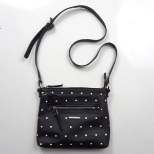Dana Buchman Black White Polka Dot Crossbody Bag